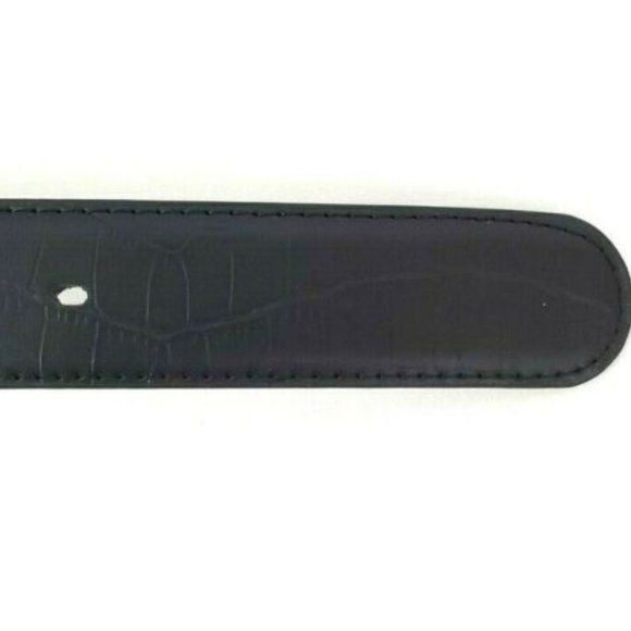 Men's Leather 1.25" Non Reversible Belt Black Croc - Picture 7 of 9